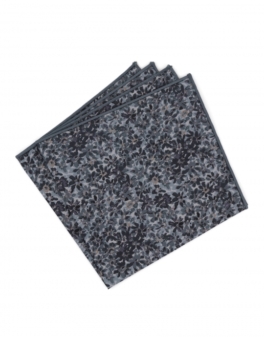 ANDREW - FLORAL POCKET SQUARE - BLUE