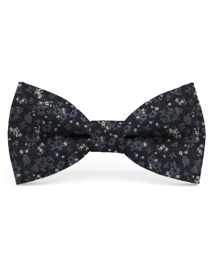 FINN - NOEUD PAPILLON FLEURI - CLASSIC - BLEU MARINE