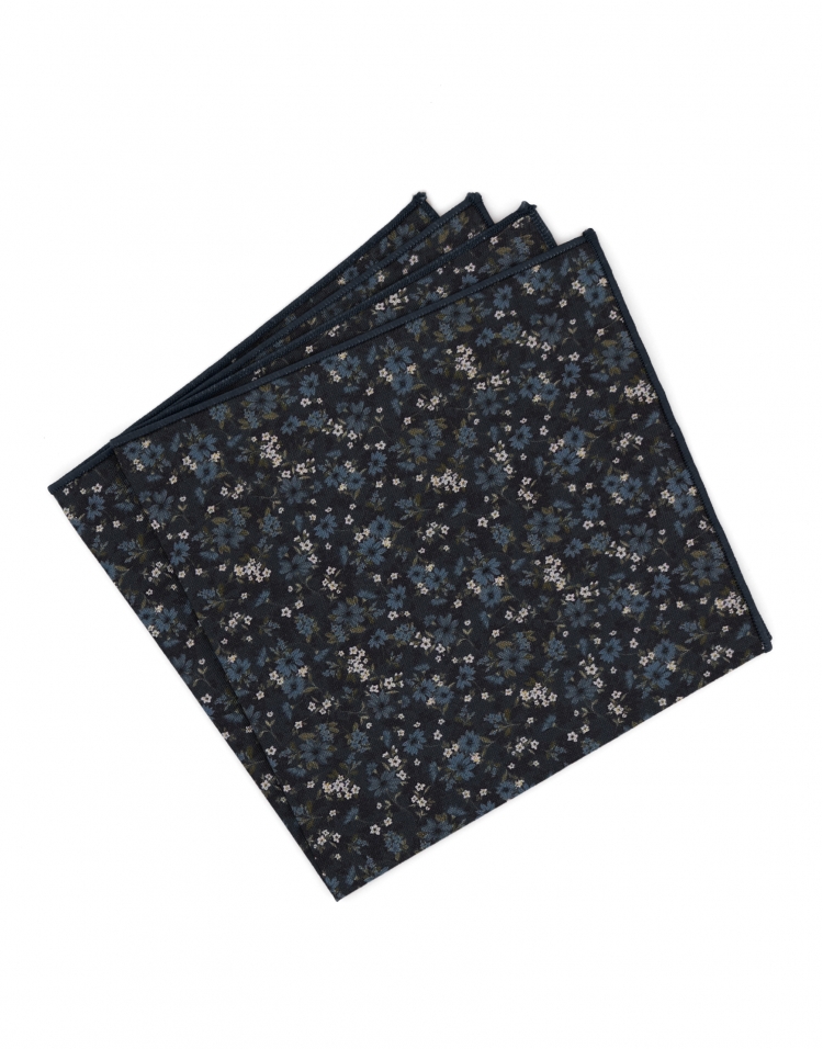 FINN - POCHETTE FLEURIE - BLEU MARINE FINN - POCHETTE FLEURIE - BLEU MARINE
