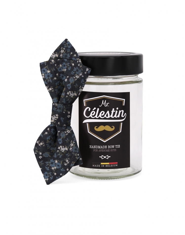 FINN - NOEUD PAPILLON FLEURI - DIAMOND - BLEU MARINE