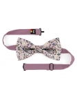 TOUAN - NOEUD PAPILLON FLEURI - CLASSIC - VIEUX ROSE, MAUVE & KAKI