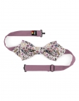 TOUAN - NOEUD PAPILLON FLEURI - DIAMOND - VIEUX ROSE, MAUVE & KAKI
