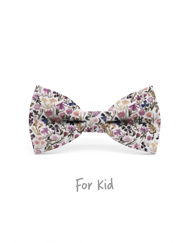 TOUAN - NOEUD PAPILLON ENFANT ou ADO - VIEUX ROSE, MAUVE & KAKI