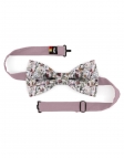 JOSHUA - NOEUD PAPILLON FLEURI - CLASSIC - VIEUX ROSE, MAUVE & VERT