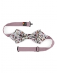 JOSHUA - NOEUD PAPILLON FLEURI - DIAMOND - VIEUX ROSE, MAUVE & VERT