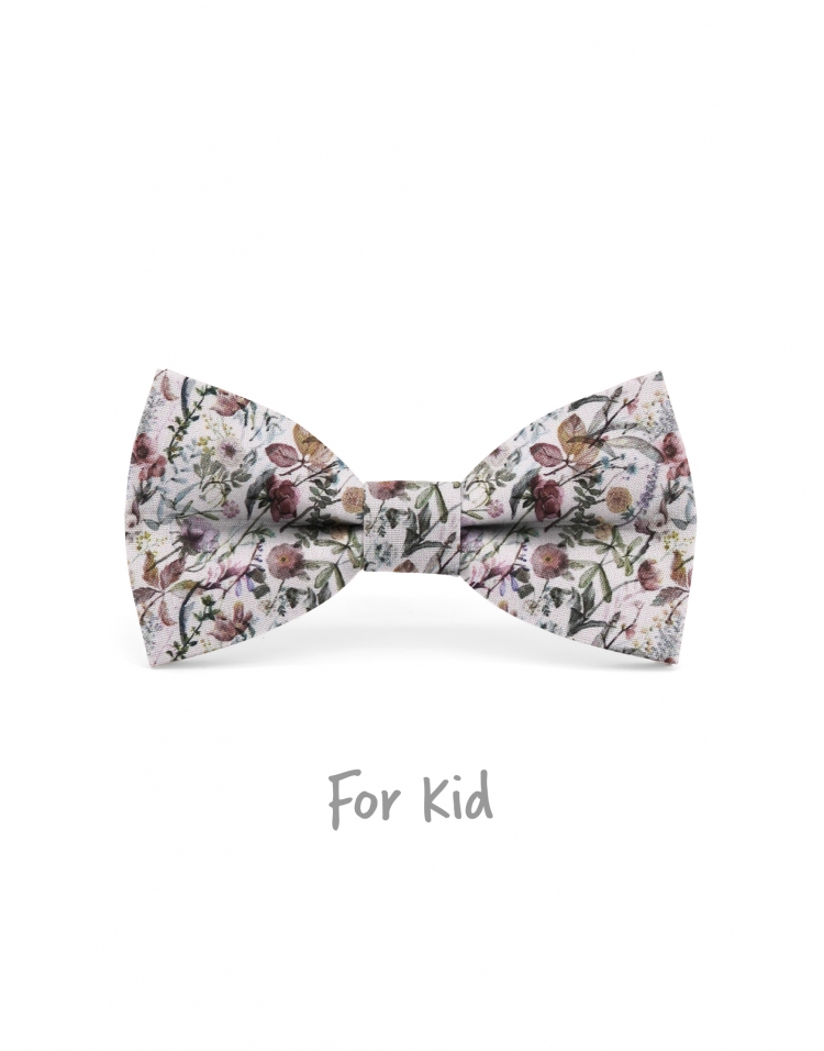 JOSHUA - NOEUD PAPILLON ENFANT ou ADO - VIEUX ROSE, MAUVE & VERT