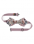 ANTON - NOEUD PAPILLON FLEURI - DIAMOND - VIEUX ROSE, MAUVE & VERT