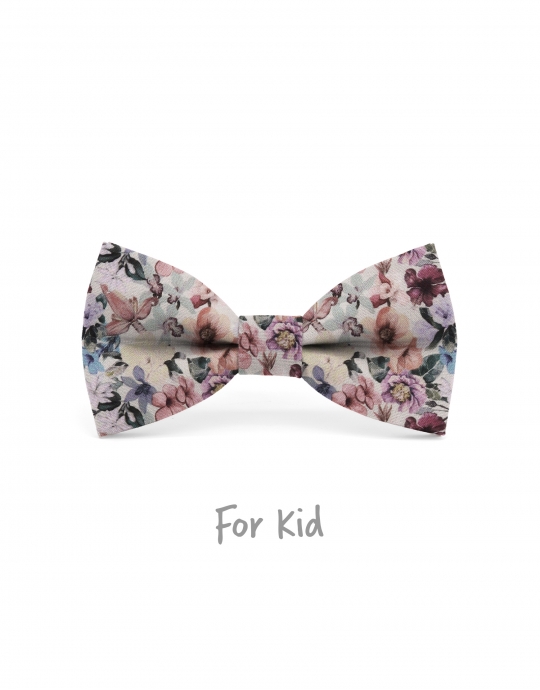 ANTON - NOEUD PAPILLON ENFANT ou ADO - VIEUX ROSE, MAUVE & VERT