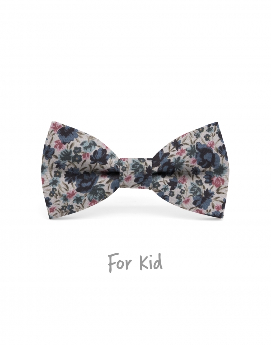 KANG - NOEUD PAPILLON ENFANT ou ADO - BLEU, ROSE & KAKI