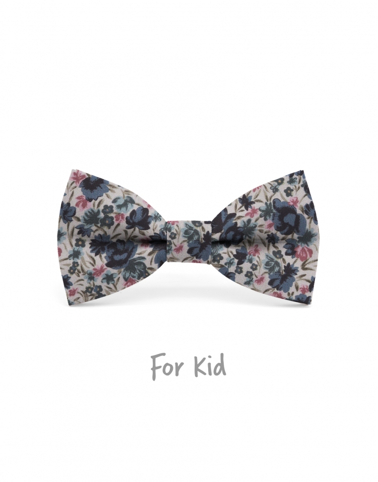 KANG - NOEUD PAPILLON ENFANT ou ADO - BLEU, ROSE & KAKI