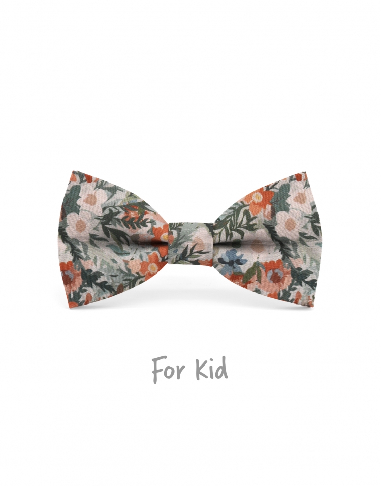 PARK - NOEUD PAPILLON ENFANT ou ADO - ORANGE, VERT, TURQUOISE & BEIGE