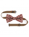 LEE - NOEUD PAPILLON FLEURI - CLASSIC - TERRACOTTA, BEIGE & BLANC