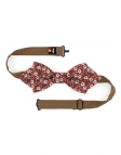 LEE - NOEUD PAPILLON FLEURI - DIAMOND - TERRACOTTA, BEIGE & BLANC