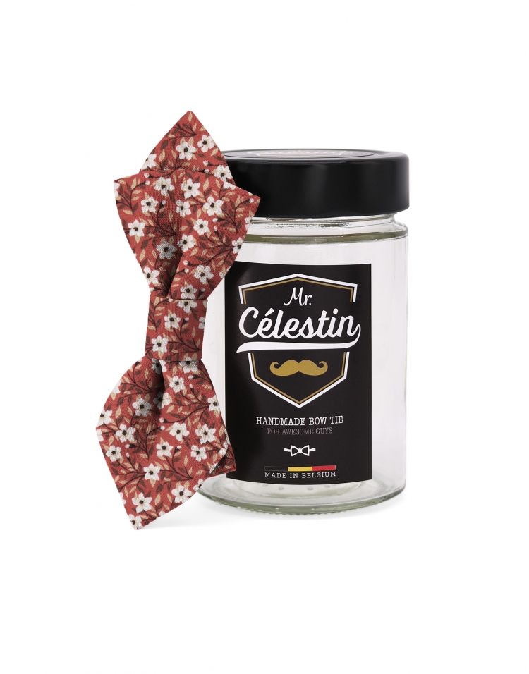 LEE - BLOEMEN STRIK - DIAMOND - TERRACOTTA, BEIGE & WIT