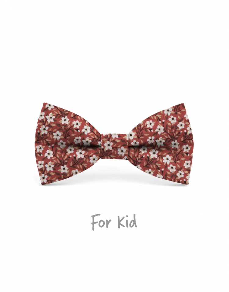 LEE - NOEUD PAPILLON ENFANT ou ADO - TERRACOTTA, BEIGE & BLANC