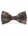 JAY - NOEUD PAPILLON FLEURI - CLASSIC - PETROLE, ORANGE & BEIGE
