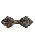 JAY - NOEUD PAPILLON FLEURI - DIAMOND - PETROLE, ORANGE & BEIGE