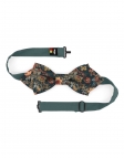 JAY - NOEUD PAPILLON FLEURI - DIAMOND - PETROLE, ORANGE & BEIGE