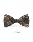 JAY - NOEUD PAPILLON ENFANT ou ADO - PETROLE, ORANGE & BEIGE