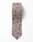 JUN - FLORAL TIE - ORANGE & BLUE