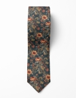 JAY - FLORAL TIE - TEAL, ORANGE & BEIGE