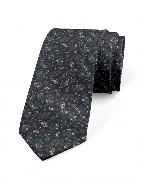 FINN - FLORAL TIE - NAVY BLUE