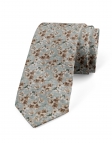 IMADO - FLORAL TIE - BEIGE, BROWN & WATER GREEN
