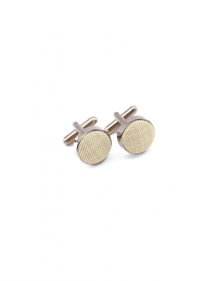 CREMA - STOFFEN manchetknopen - LICHTBEIGE