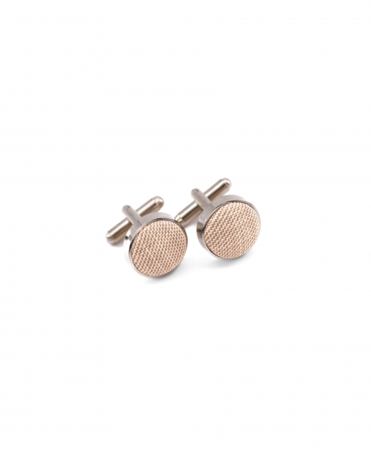 NUDO - BOUTONS DE MANCHETTE EN TISSU - BEIGE NUDE