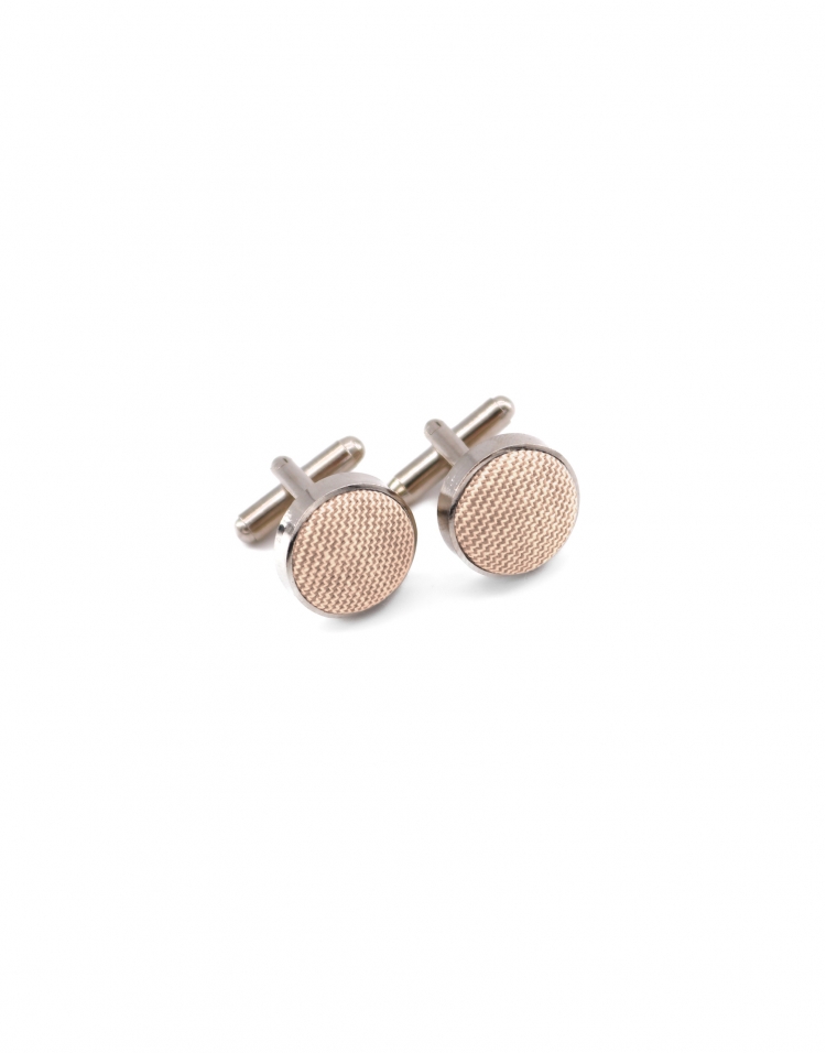 NUDO - FABRIC CUFFLINKS - NUDE BEIGE