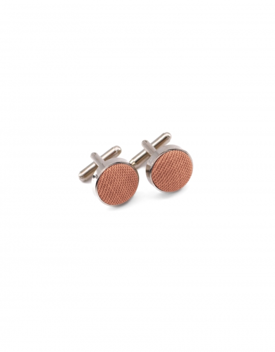 PESCA - FABRIC CUFFLINKS - PEACH ORANGE