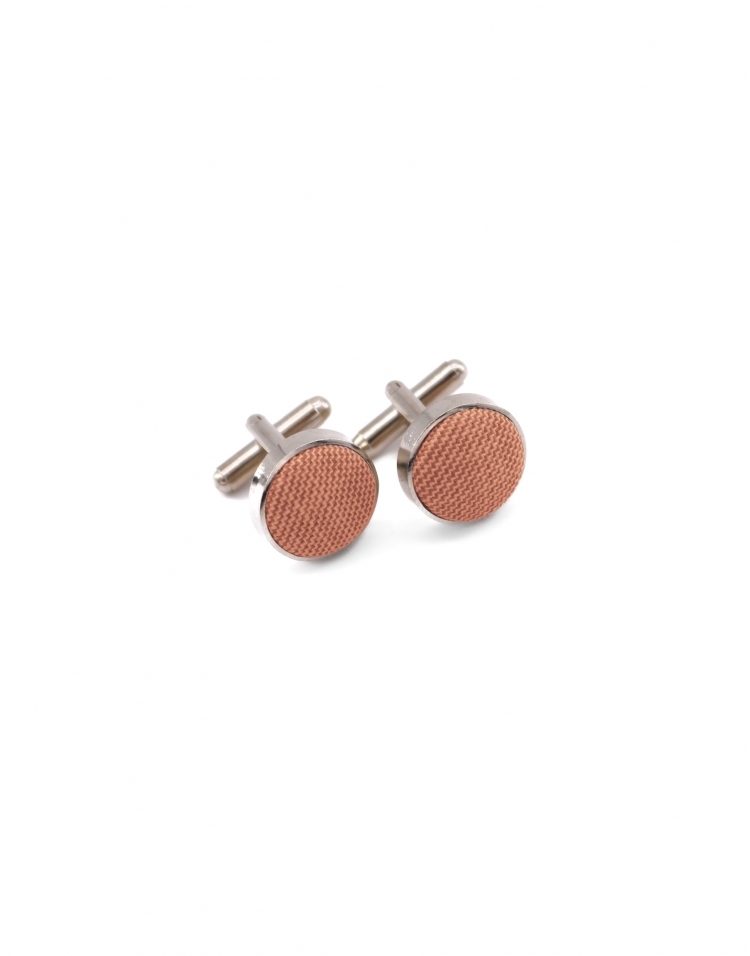 PESCA - FABRIC CUFFLINKS - PEACH ORANGE