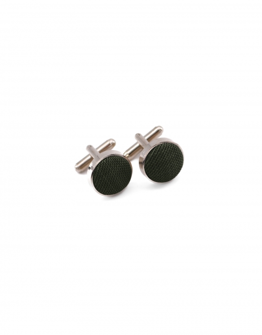 PINETA - BOUTONS DE MANCHETTE EN TISSU - VERT THYM