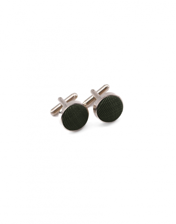 PINETA - BOUTONS DE MANCHETTE EN TISSU - VERT THYM