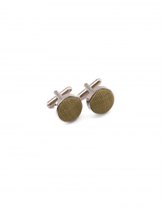 MALTO - BOUTONS DE MANCHETTE EN TISSU - BEIGE CACAHUETE