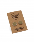 MALTO - BOUTONS DE MANCHETTE EN TISSU - BEIGE CACAHUETE
