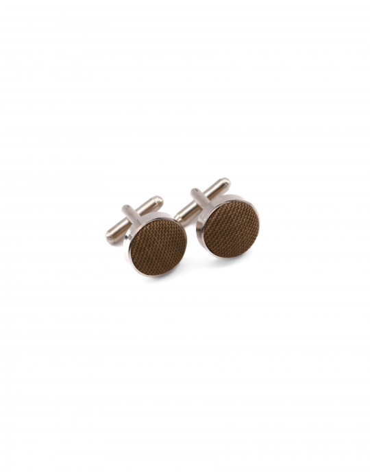 AVANA - BOUTONS DE MANCHETTE EN TISSU - BRUN