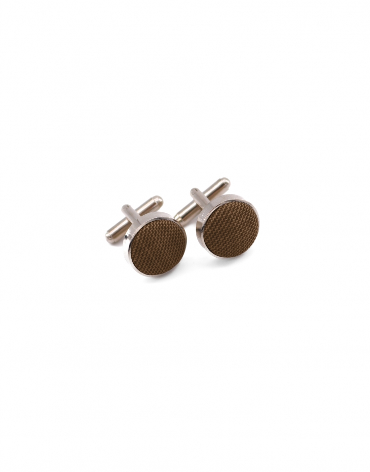 AVANA - BOUTONS DE MANCHETTE EN TISSU - BRUN