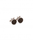 CASTAGNA - FABRIC CUFFLINKS - CHESTNUT BROWN