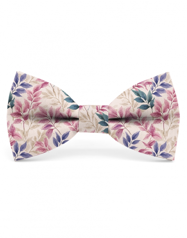 MEGGEN - FLORAL BOW TIE - CLASSIC - PINK, MAUVE & BEIGE