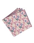 MEGGEN - FLORAL POCKET SQUARE - PINK, MAUVE & BEIGE