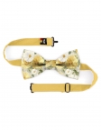 POSILLIPO - NOEUD PAPILLON FLEURI - CLASSIC - JAUNE, BLANC & VERT
