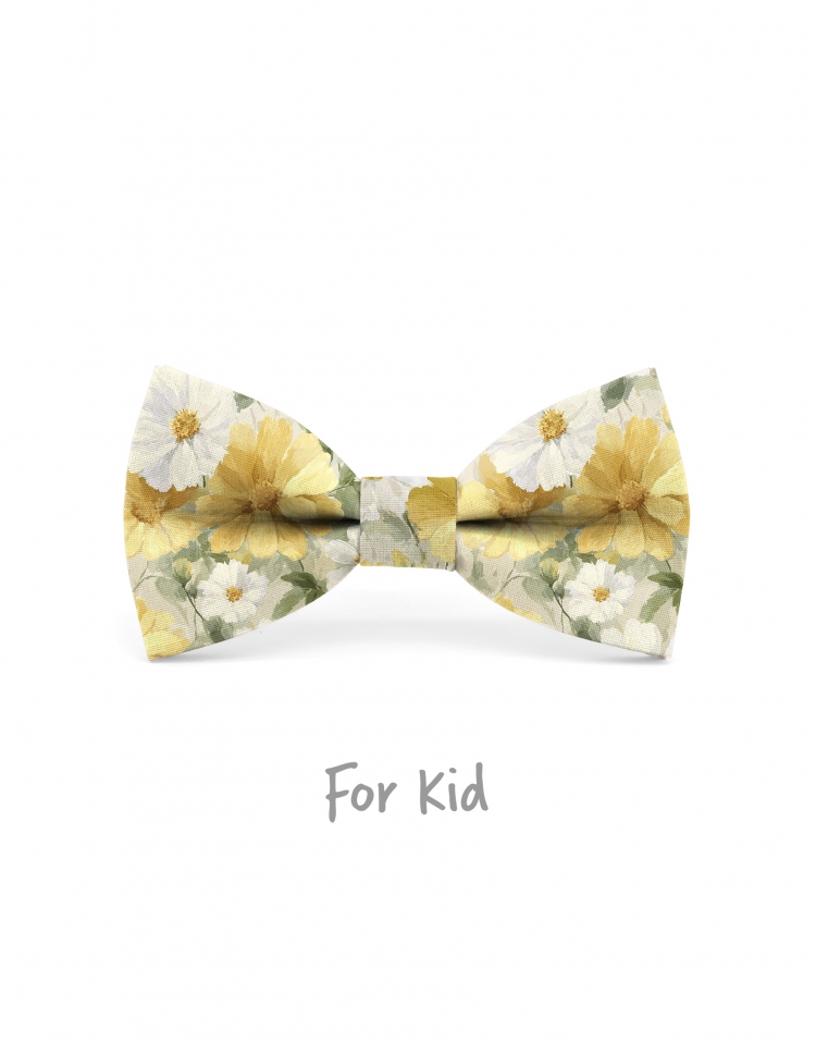 POSILLIPO - NOEUD PAPILLON ENFANT ou ADO - JAUNE, BLANC & VERT