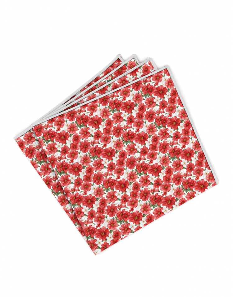 CADOGAN - BLOEMEN POCHET - ROOD & WIT