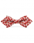 CADOGAN - FLORAL BOW TIE - DIAMOND - RED & WHITE