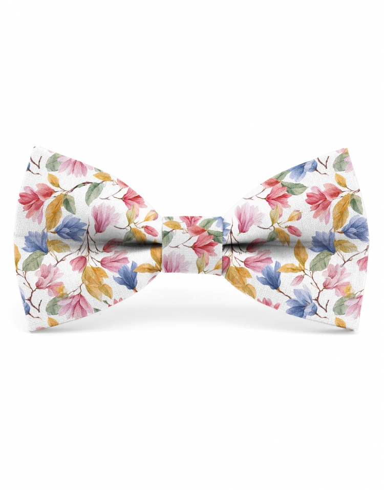 HAMA - FLORAL BOW TIE - CLASSIC - PINK, BLUE & YELLOW