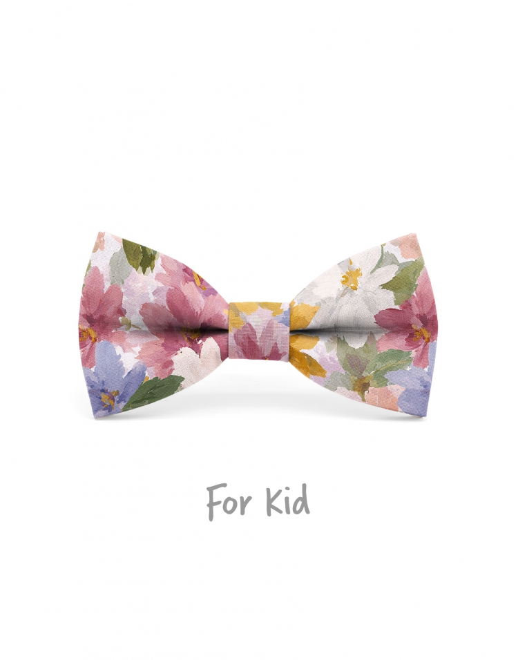 BRERA - KID or TEEN BOW TIE - PINK, BLUE & YELLOW