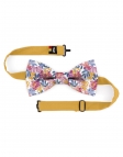 HANNAM - NOEUD PAPILLON FLEURI - CLASSIC - ROSE, BLEU & JAUNE