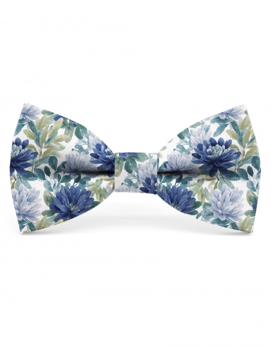 SANDTON - NOEUD PAPILLON FLEURI - CLASSIC - BLEU & PETROLE