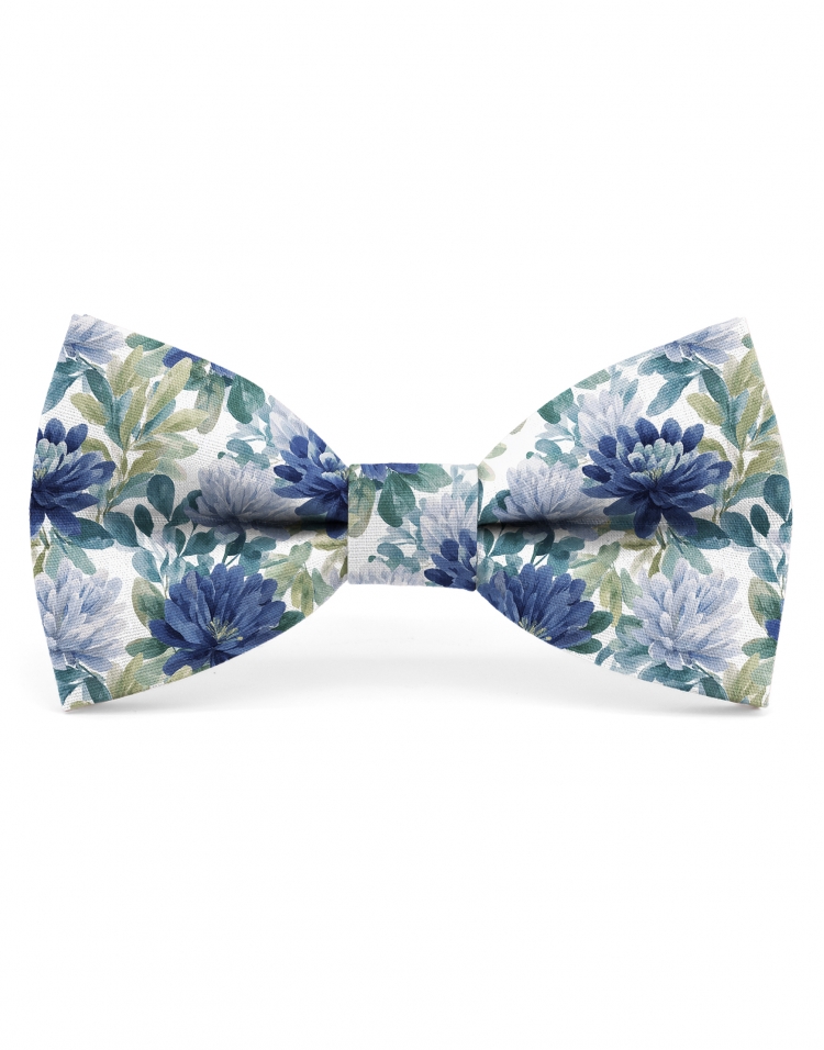 SANDTON - FLORAL BOW TIE - CLASSIC - BLUE & TEAL
